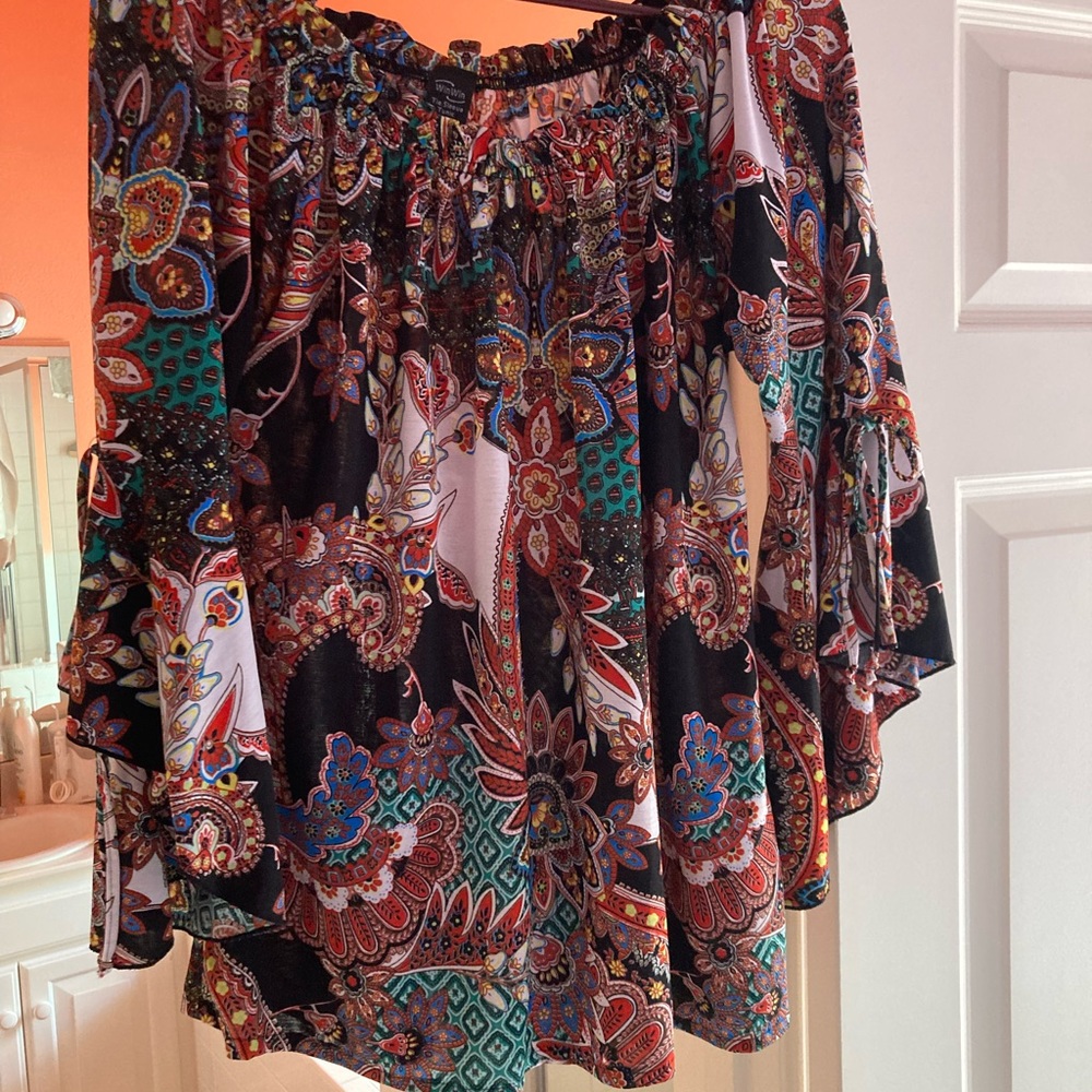 COPY - Tie Sleeve Tunic Paisley Fabric
